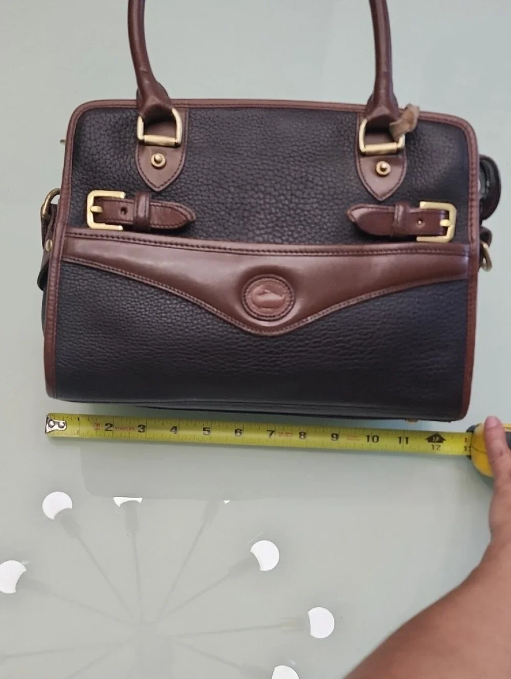 Dooney & Bourke Brown Leather Satchel,It's missing the Shoulder Strip